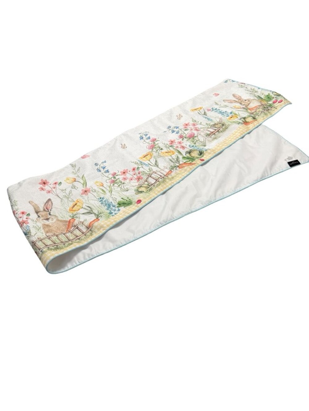 Tahari Home Spring Easter Bunny Garden Table Runner 90" Floral Rabbit
